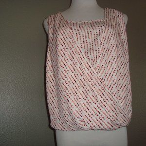 White House Black Market Sleeveless Top Blouse Layered Look White sz 2